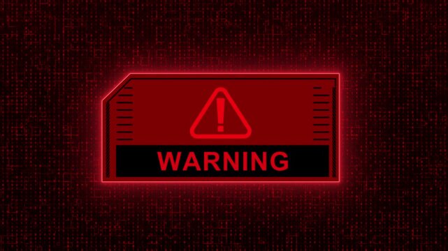 Error Alert Warning Screen, Computer Hacking, Scam, Phishing, System Video Animated Background