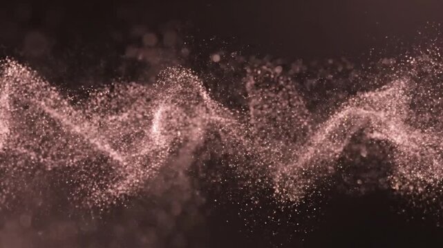 Rose Gold Glitter Dust Flowing in Slow Motion Abstract Background