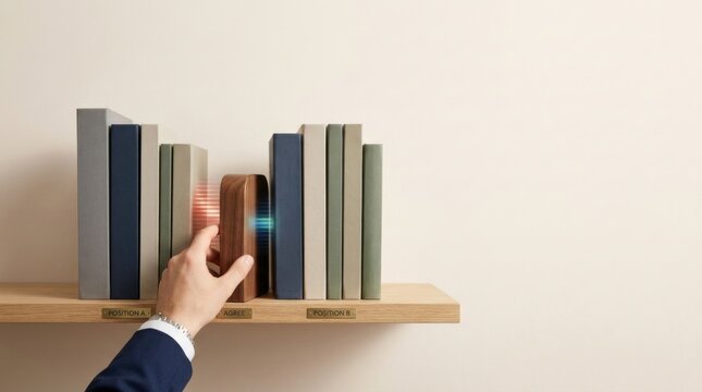 Person holding a book representing business negotiation and the search for agreement between competing positions