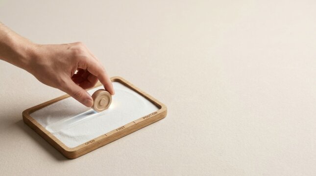 Person placing a coin into a wooden tray illustrating first-mover advantage in unexplored business territory