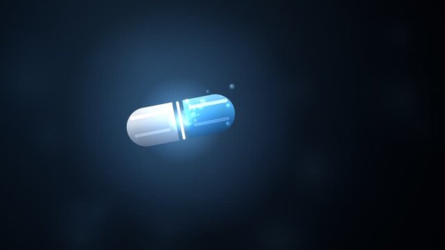Capsule Splitting Releasing Microspheres Reveal Animation