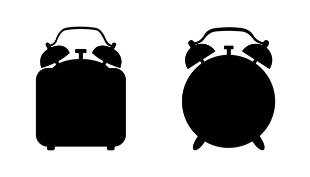 vector set of clock silhouette designs
