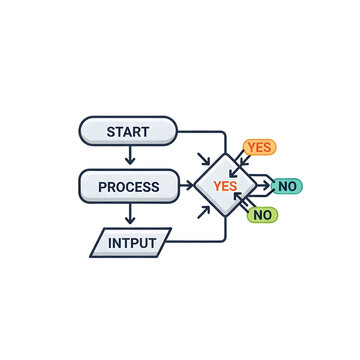 Process Flowchart Diagram Icon PNG Cutout