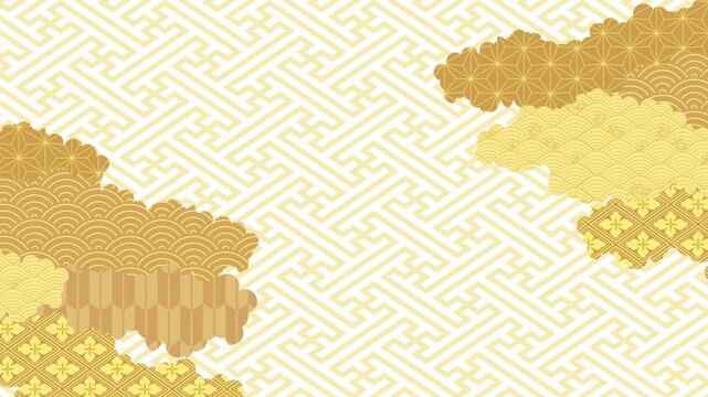 Traditional Japanese Patterned Gold Texture 4K