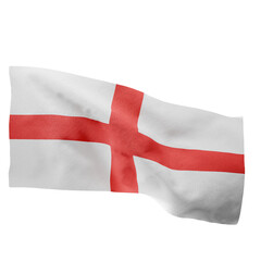 Fototapeta premium England Flag Waving Perspective 3D Realistic Fabric Side 4