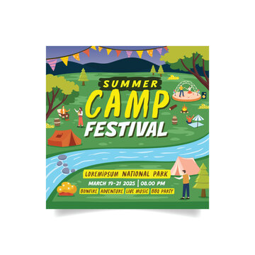 Nature Camp Festival Design in National Park