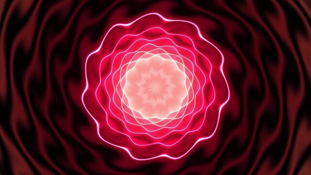Procedural art of Abstract Glowing Green and Yellow Fractal Spiral Motion Graphic Background