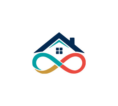 Modern Creative Infinity House Logo Vector For Real Estate Brand