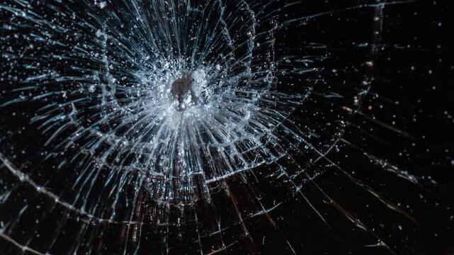 Glowing circular shattered glass or cracked screen effect, Glowing circular shattered glass or cracked screen effect, Shattered and broken glass shards cracked screen effect