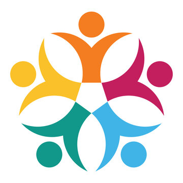 Abstract Representation of Community and Cooperation in Colorful Silhouettes