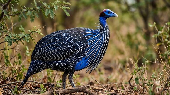 vulturine guineafowl bird
