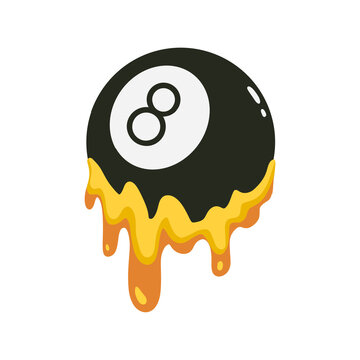 Melting Eight Ball Graphic Illustration