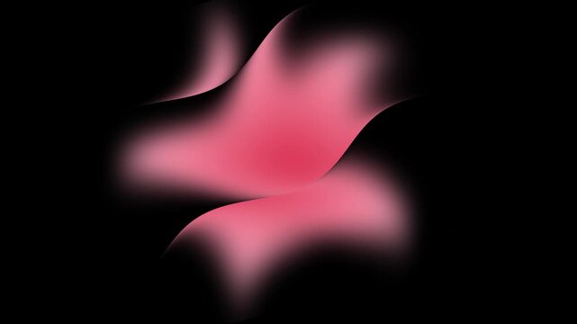 Ruby Red Soft Rose glowing fluid gradient waves over black background, smooth flowing liquid shapes, vibrant abstract light motion, elegant digital art visualization, seamless cinematic 4K loop