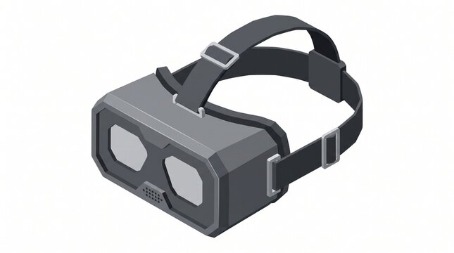 Isometric VR headset icon for virtual reality gaming and metaverse technology concept