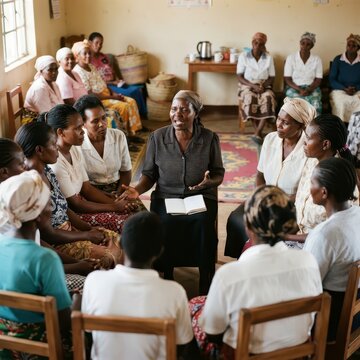 African women in a community meeting
