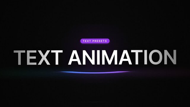 Futuristic digital typography motion graphic design template with neon lighting