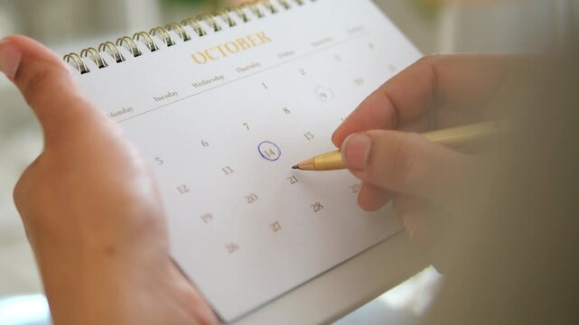Marking important dates on the October calendar