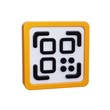 QR code 3d render icons