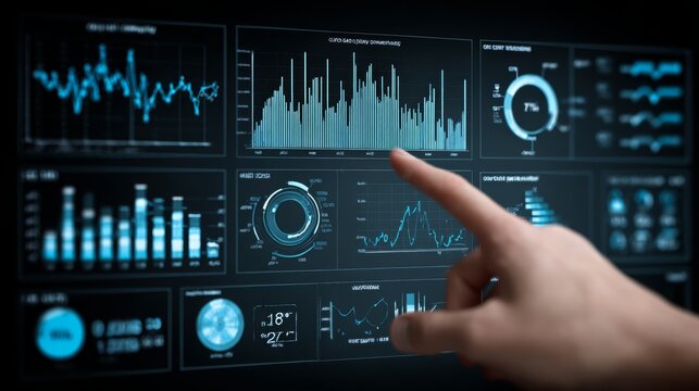 Business data dashboard for business intelligence analytics, marketing strategy planning, customer demand analysis, big data insights, sales performance tracking, predictive business forecasting, data