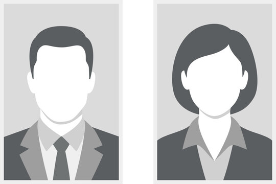 Vector of avatar for male and female profile. With 4x6 ratio suitable for passports, ID cards, certificates, and other formal designs.