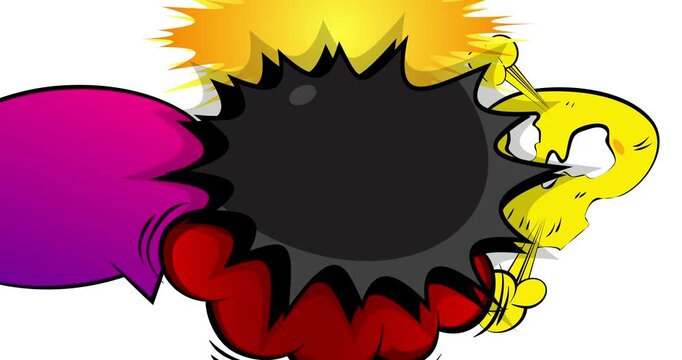 Cartoon background animation, comic book backdrop video. Retro comics pop art design.