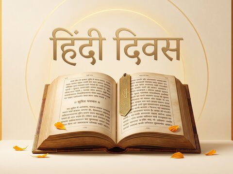 Hindi Diwas 14 September Indian Literature Celebration Design