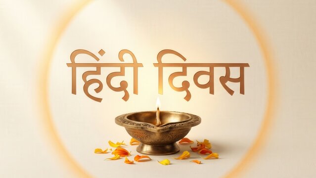 Hindi Diwas 14 September Indian Heritage Greeting Banner