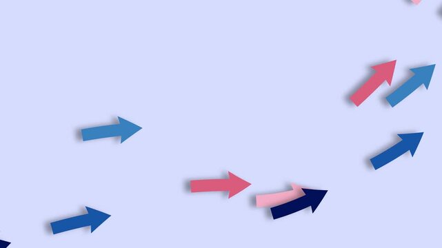 Dynamic arrows illustrating movement and direction in an abstract visual composition