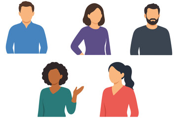 Fototapeta premium Diverse People Avatar Set Male & Female Character illustration