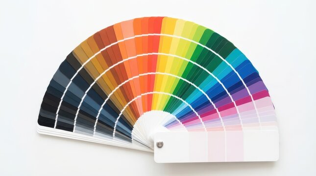 Color palette fan deck isolated on white background