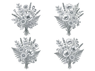 Fototapeta premium Vintage Floral Ornament Vector Pattern with Ornate Swirls, Leaves and Decorative Botanical Elements for Seamless Wallpaper, Textile and Elegant Background Design