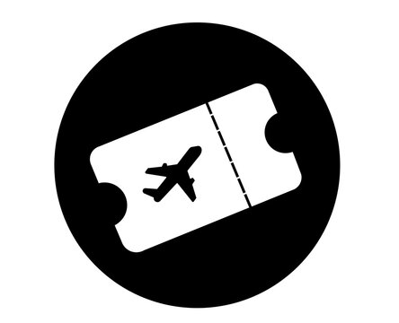 Flight ticket pass UI icon vector for travel booking, coupon, and boarding in dark mode