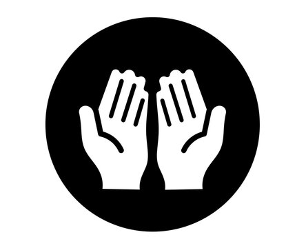 Praying hands UI icon vector for Dua, worship, and blessing