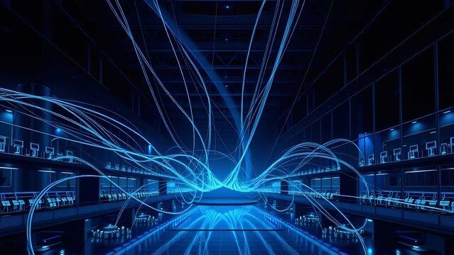 Futuristic fiber network with elegant digital connectivity and premium technology infrastructure