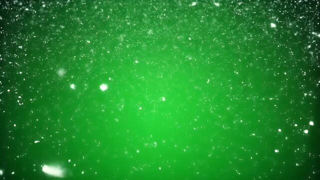 A vibrant green gradient background with a scattered overlay of white particles, presented in a three-panel horizontal format.