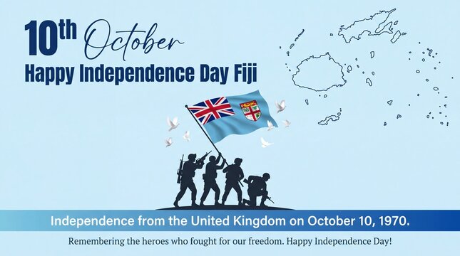 Fiji Independence Day creative social media post free template