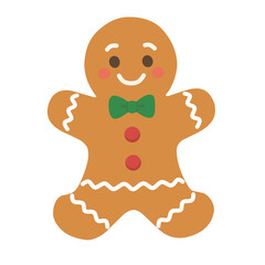 Obraz premium Cute Gingerbread Man Christmas Cookie PNG Illustration