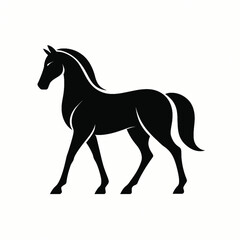 Fototapeta premium Celtic Knot Horse Vector Silhouette – Tribal Animal Artwork Stylized Celtic Knotwork Horse Illustration for Tattoo Design Intricate Celtic Horse Silhouette – Black and White Animal Graphic