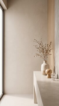 A premium, minimalist vertical background designed for commercial advertising and social media layouts. This balanced asymmetrical composition features a generous, clean negative space on the left sid