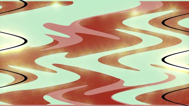 Abstract Pale Orange Grey Flowing Wave Pattern Retro Groovy Liquid Marble Background