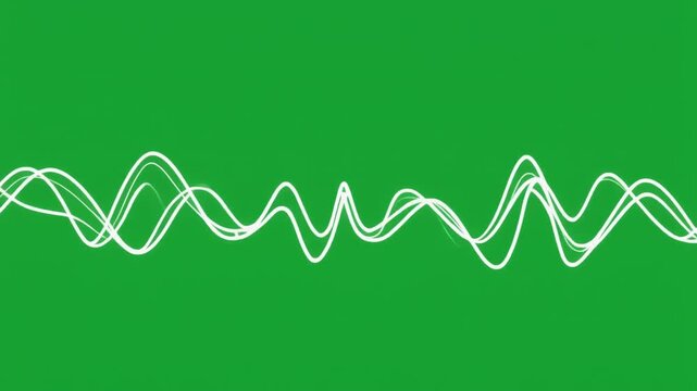 White Sine Waves Combining into One Waveform on Green Screen