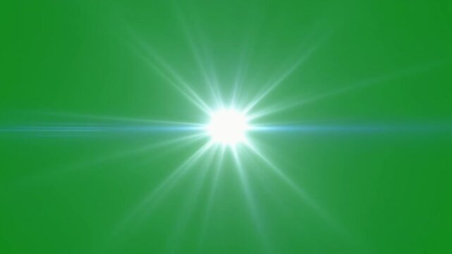 White Space Contracting into Brilliant Point with Burst on Green Screen