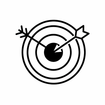 Target bullseye arrow goal success line icon
