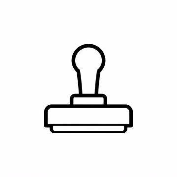 Official rubber stamp mark approval seal line icon