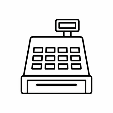 Payment terminal electronic card reader line icon