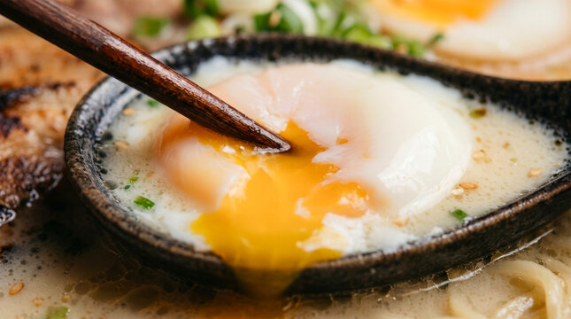 Crack a soft-boiled egg onsen egg