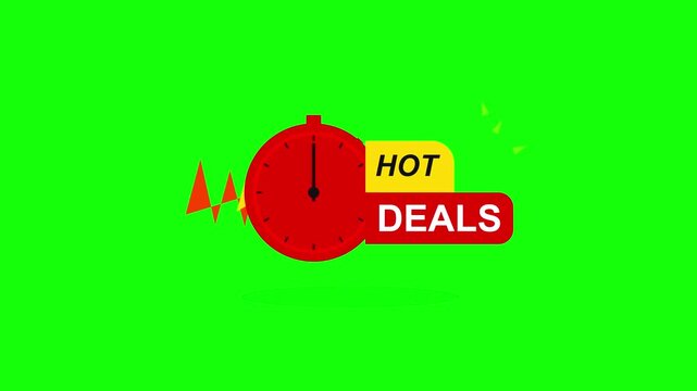 Hot Deals Red Stopwatch Timer on Green Background