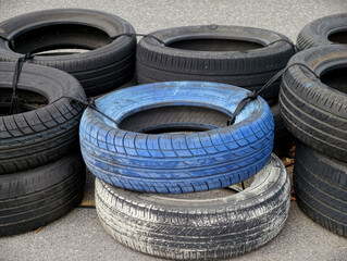 car tires in the yard © Saravut