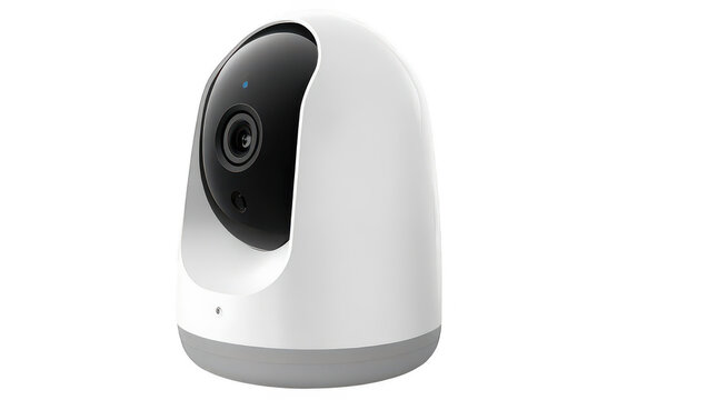 Modern white smart home security camera