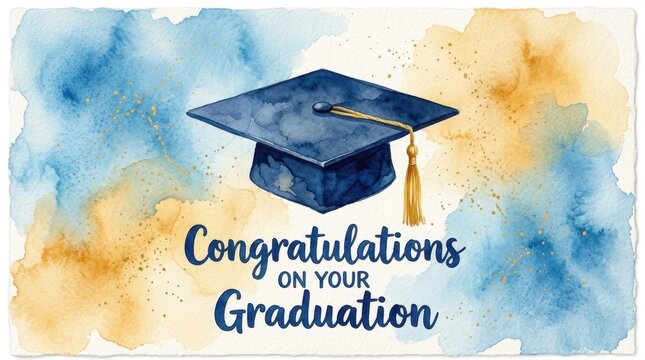 Watercolor Congratulations on Your Graduation Banner